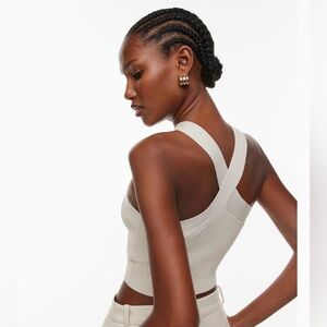 Aritzia Babaton Sculpt Knit Criss Cross Cropped Tank size Medium